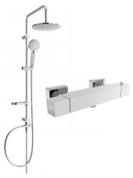 MEXEN/S - Carl sprchový sloup včetně sprchové termostatické baterie Cube, chrom (77200240-00)