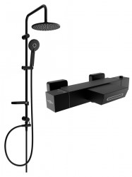 MEXEN/S - Carl sprchový sloup včetně vanové termostatické baterie Cube, černá (77360240-70)