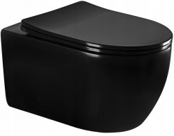 MEXEN/S - Carmen Závěsná WC mísa včetně sedátka s slow-slim, z duroplastu, černá matná (30881085)