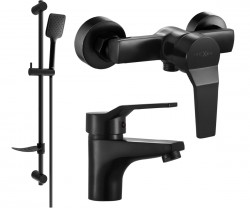 MEXEN/S - Caro DF62 SET sprchová a umyvadlová baterie, černá (746604DF62-70)