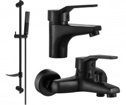 MEXEN/S - Caro DF72 SET vanová a umyvadlová baterie, černá (746603DF72-70)