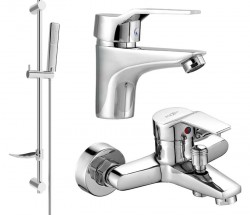 MEXEN/S - Caro DF72 SET vanová a umyvadlová baterie, chrom (746603DF72-00)