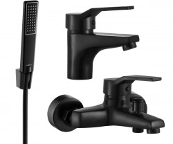 MEXEN/S - Caro R72 SET vanová a umyvadlová baterie, černá (746603R72-70)