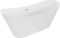 MEXEN/S - Celia vana volně stojící 170 x 75, bílá, sifon a přepad nikl kartáčovaná (52331707500-97)