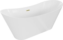 MEXEN/S - Celia vana volně stojící 170 x 75, bílá, sifon a přepad zlatá kartáčovaná (52331707500-55)