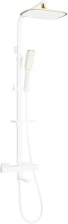 MEXEN/S - CQ49  vanový sloup s termostatickou baterií, bílá / zlato (779104995-25)
