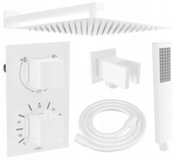 MEXEN/S - Cube DR02 podomítkový sprchový SET + slim sprcha 30, bílá (77502DR0230-20)