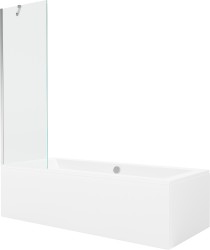 MEXEN/S - Cube obdélníková vana 170 x 80 cm s panelem + vanová zástěna 60 cm, transparent, chrom (550517080X9506000001)