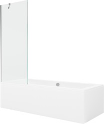 MEXEN/S - Cube obdélníková vana 170 x 80 cm s panelem + vanová zástěna 70 cm, transparent, chrom (550517080X9507000001)