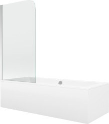 MEXEN/S - Cube obdélníková vana 170 x 80 cm s panelem  + vanová zástěna 70, transparent, chrom (550517080X9007010100)