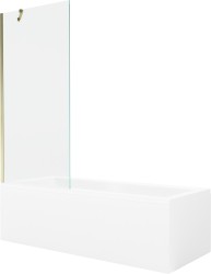 MEXEN/S - Cubik obdélníková vana 170 x 70 cm s panelem + vanová zástěna 80 cm, transparent, zlatá (550317070X9508000050)
