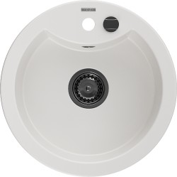 MEXEN/S - Diego granitový dřez 1 488 x 480 mm, bílá, + sifon grafit (6512481000-20-B)