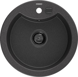 MEXEN/S - Diego granitový dřez 1 488 x 480 mm, černá kropenatá, + černý sifon (6512481000-76-B)