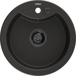 MEXEN/S - Diego granitový dřez 1 488 x 480 mm, černá/zlatý metalik, + černý sifon (6512481000-75-B)