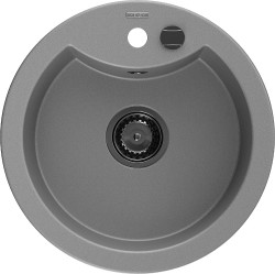 MEXEN/S - Diego granitový dřez 1 488 x 480 mm, šedá, + černý sifon (6512481000-71-B)