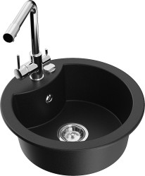 MEXEN/S - Diego granitový dřez včetně baterie Duero, černá (6512-77-671600-00)