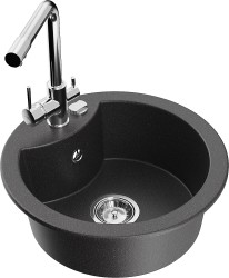 MEXEN/S - Diego granitový dřez včetně baterie Duero, černá kropenatá (6512-76-671600-00)