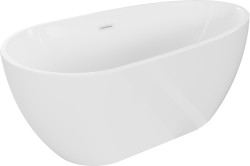 MEXEN/S - Eos volně stojící vana 150 x 75, bílá, sifon a přepad bílá (52471507500-20)