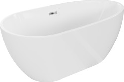 MEXEN/S - Eos volně stojící vana 150 x 75, bílá, sifon a přepad chrom (52471507500-01)