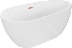 MEXEN/S - Eos volně stojící vana 150 x 75, bílá, sifon a přepad měď kartáčovaná (52471507500-65)