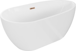 MEXEN/S - Eos volně stojící vana 150 x 75, bílá, sifon a přepad růžové zlato (52471507500-60)