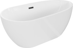 MEXEN/S - Eos volně stojící vana 170 x 75, bílá, sifon a přepad černá (52471707500-70)