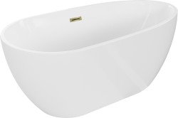 MEXEN/S - Eos volně stojící vana 170 x 75, bílá, sifon a přepad zlatá (52471707500-50)