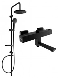 MEXEN/S - Erik sprchový sloup včetně sprchové termostatické baterie Cube, černá (77910205-70)