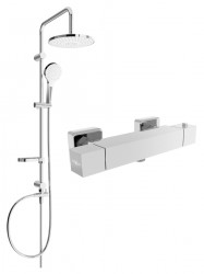 MEXEN/S - Erik sprchový sloup včetně sprchové termostatické baterie Cube, chrom (77200205-00)