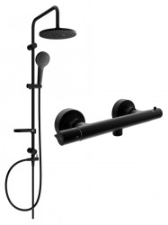 MEXEN/S - Erik sprchový sloup včetně sprchové termostatické baterie Slim, černá (77105205-70)