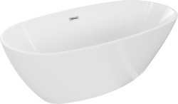 MEXEN/S - Eris volně stojící vana 170 x 80, bílá, sifon a přepad chrom (53441708000-01)