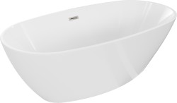 MEXEN/S - Eris volně stojící vana 170 x 80, bílá, sifon a přepad nikl kartáčovaná (53441708000-97)