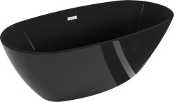 MEXEN/S - Eris volně stojící vana 170 x 80, černá, sifon a přepad bílá (53441708070-20)