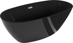 MEXEN/S - Eris volně stojící vana 170 x 80, černá, sifon a přepad chrom (53441708070-01)