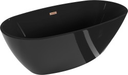 MEXEN/S - Eris volně stojící vana 170 x 80, černá, sifon a přepad měď kartáčovaná (53441708070-65)