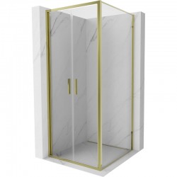 MEXEN/S - Exo sprchový kout dveře křídlové 100 x 100, transparent, zlato (814-100-100-50-00)