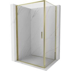 MEXEN/S - Exo sprchový kout dveře křídlové 75 x 85, transparent, zlato (817-075-085-50-00)