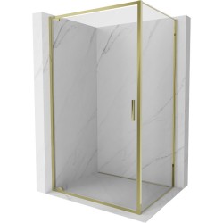 MEXEN/S - Exo sprchový kout dveře křídlové 75 x 90, transparent, zlato (8181-075-090-50-00)