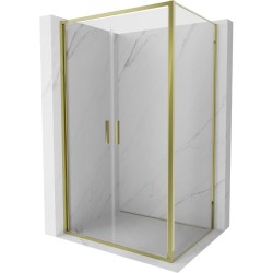 MEXEN/S - Exo sprchový kout dveře křídlové 80 x 100, transparent, zlato (814-080-100-50-00)