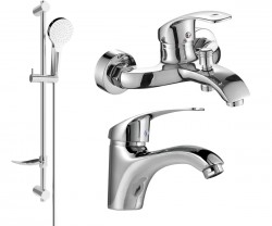 MEXEN/S - Fabia DF05 Set umyvadlové a vanové baterie s příslušenstvím, chrom (746503DF05-00)