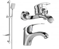 MEXEN/S - Fabia DF62 Set umyvadlové a vanové baterie s příslušenstvím, chrom (746503DF62-00)