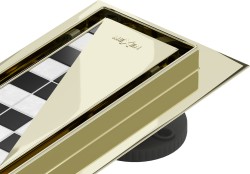 MEXEN/S - Flat 360° M13 podlahový žlab otočný 2v1 90, zlatý (1510090-40)