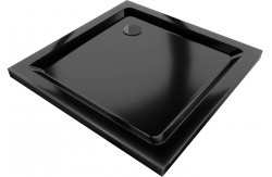MEXEN/S - Flat sprchová vanička čtvercová slim 70 x 70, černá + černý sifon (40707070B)