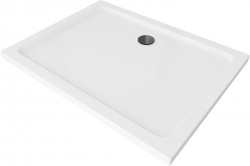 MEXEN/S - Flat sprchová vanička obdélníková slim 100 x 70, bílá + černý sifon (40107010B)
