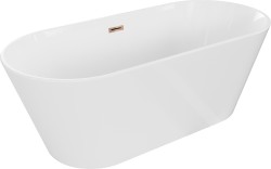 MEXEN/S - Flavia vana volně stojící 170 x 75, bílá, sifon a přepad růžové zlato (54031708000-60)