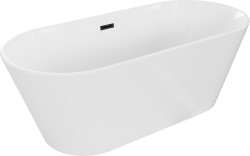 MEXEN/S - Flavia volně stojící vana 170 x 75, bílá, sifon a přepad černá (54031708000-70)