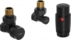 MEXEN/S - G00 úhlová termostatická souprava pro radiátor, černá (W901-900-70)