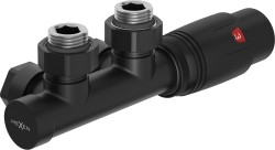 MEXEN/S - G00 úhlová termostatická souprava pro radiátor, Duplex, DN50, černá (W907-900-70)