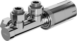 MEXEN/S - G05 úhlová termostatická souprava pro radiátor, Duplex, DN50, chrom (W907-958-01)