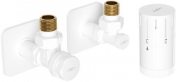 MEXEN/S - G05 úhlová termostatická souprava pro radiátor + krycí rozeta S, bílá (W901-958-909-20)